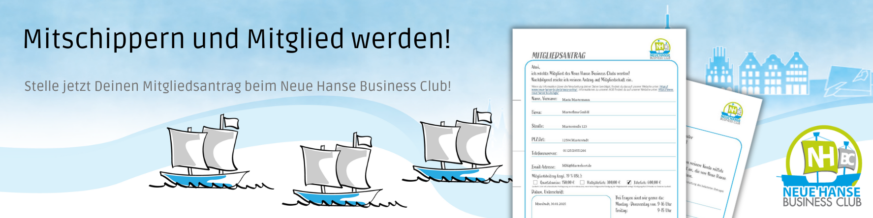 Mitschippern und Mitglied beim Neue Hanse Business Club werden